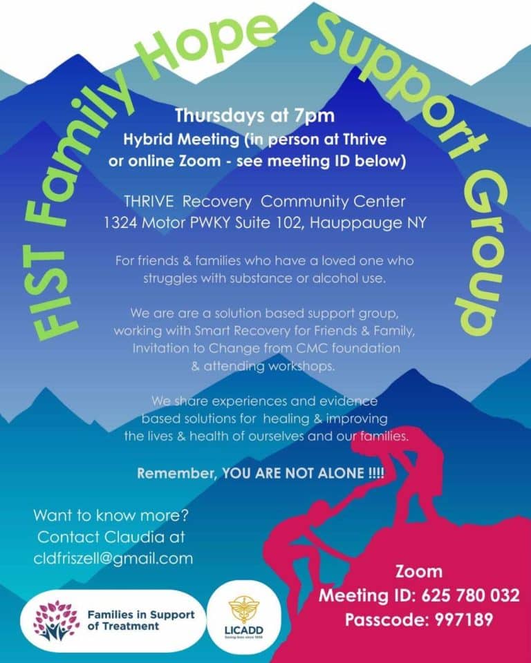 F.I.S.T. Family Hope Support Group - Virtual and In-person - FREE