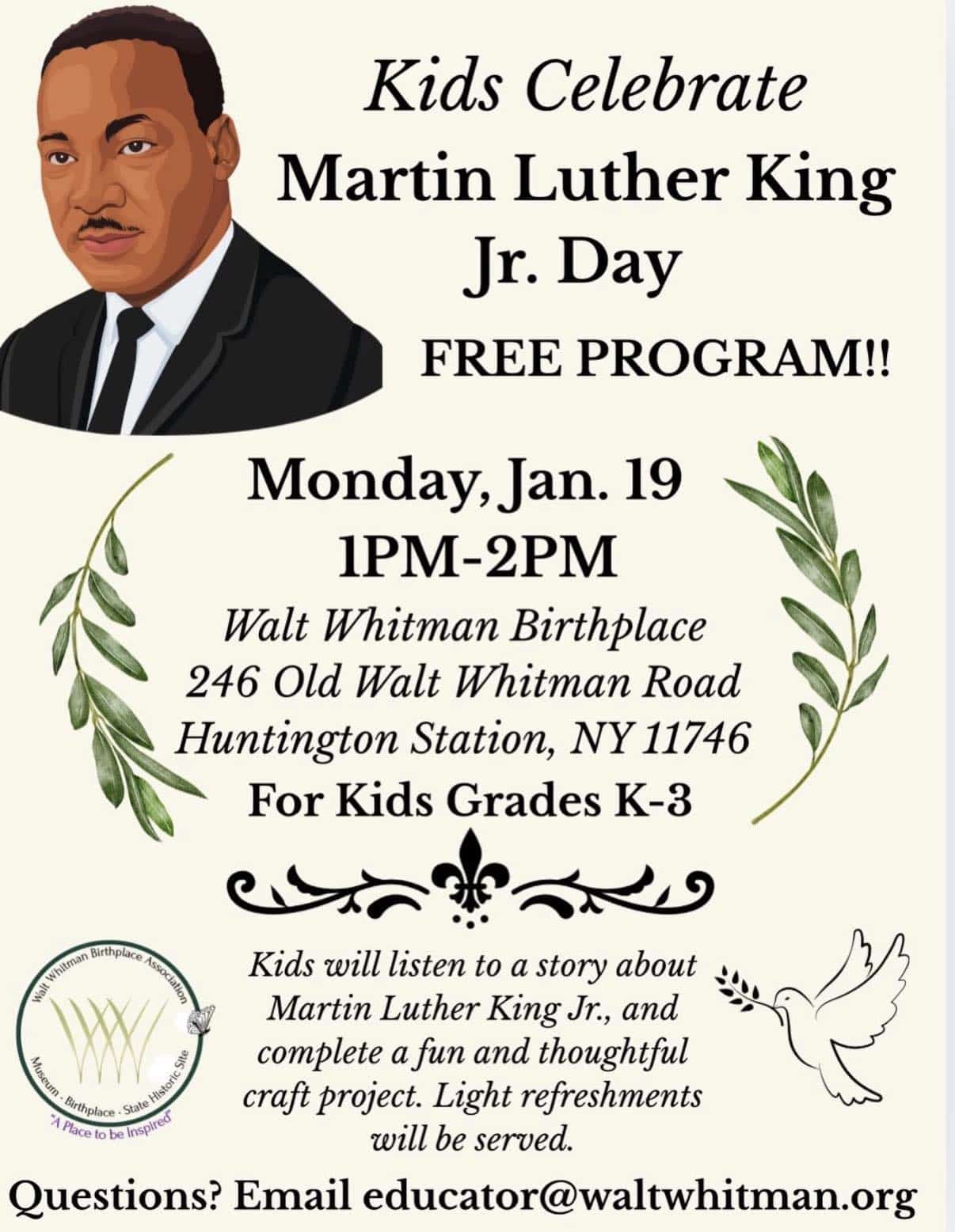 Kids Celebrate Martin Luther King Jr. Day - Grades K-3 - Free