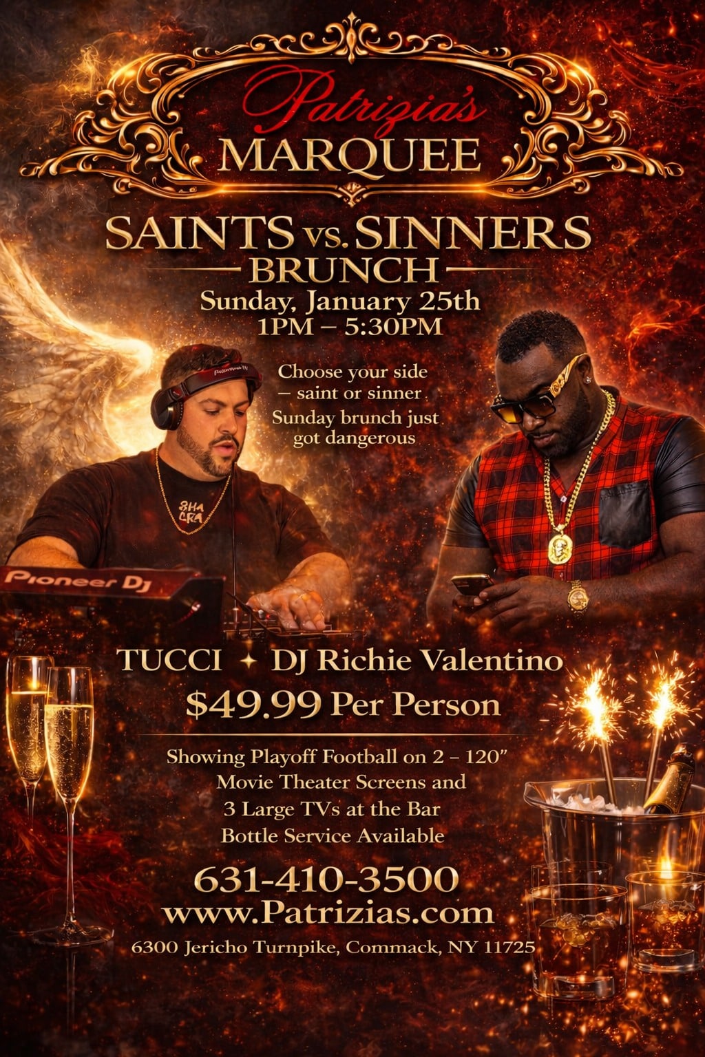 Saints vs. Sinners Brunch at Patrizia's Marquee