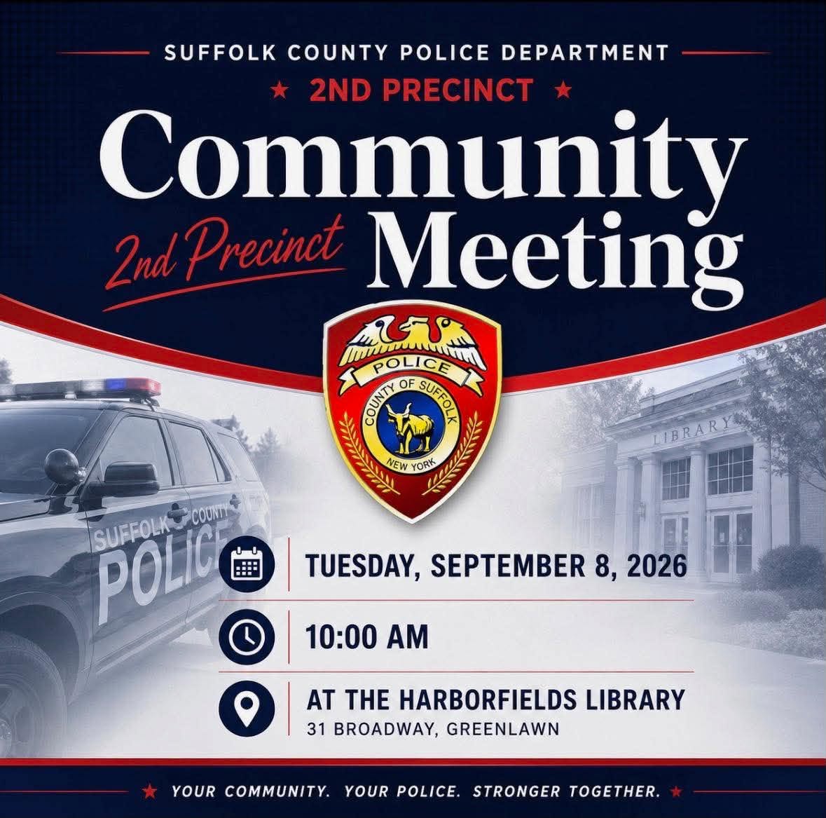 Suffolk County Police Department 2nd Precinct Monthly Community Meeting - September 2026