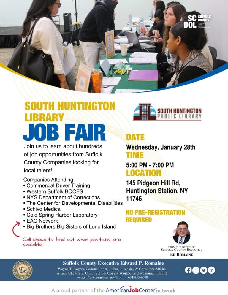South Huntington Library Job Fair - Free