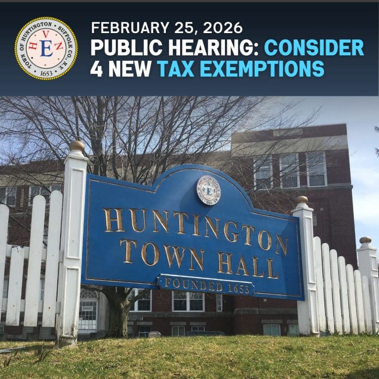 Town of Huntington Public Hearing February 25 - Proposed Tax Exemptions