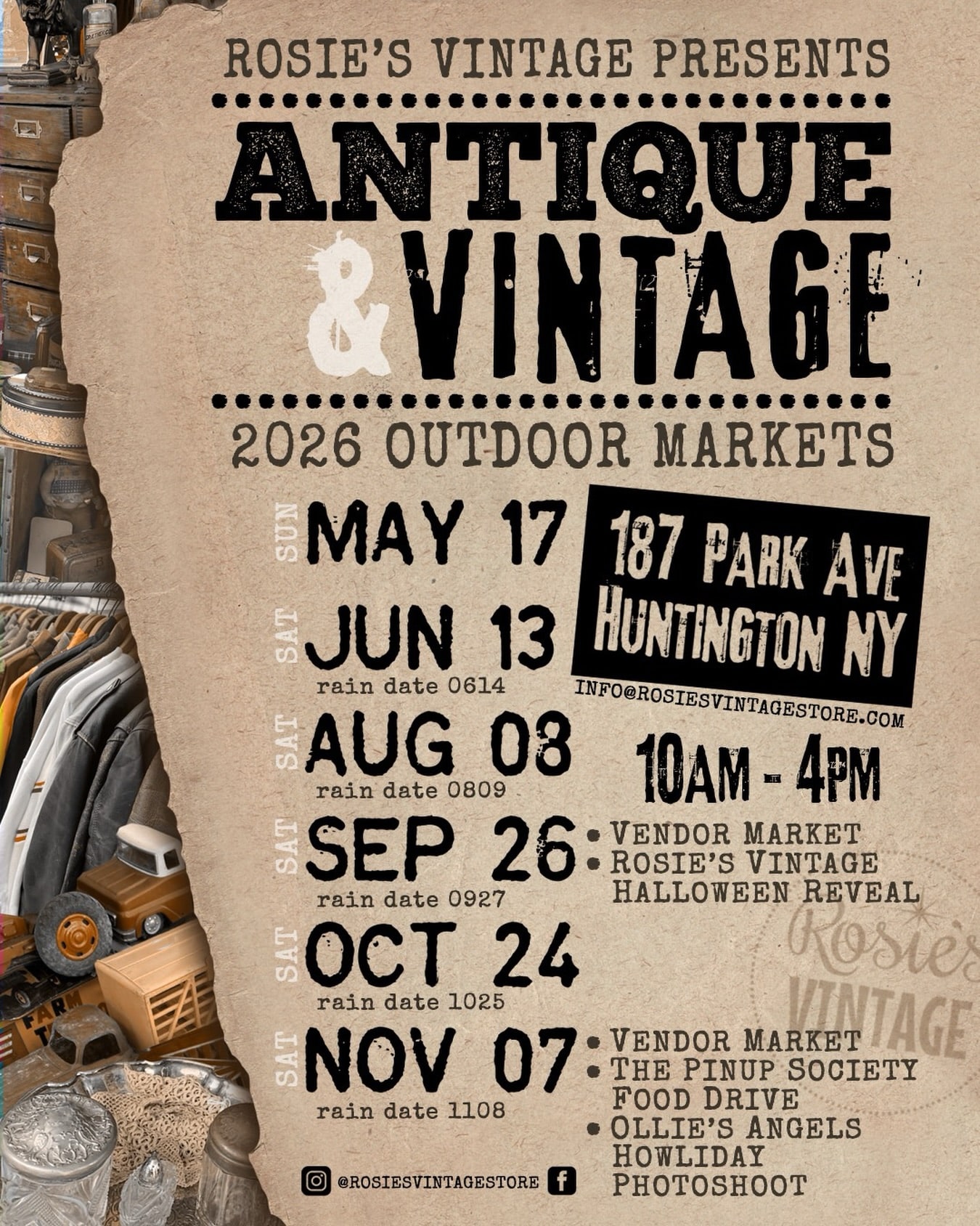Rosie's Vintage 2026 Antique and Vintage Outdoor Vendors Market - Free