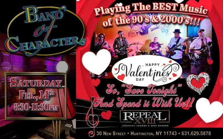 Celebrate Valentine's Day with Band of Characters at Repeal XVIII - FREE