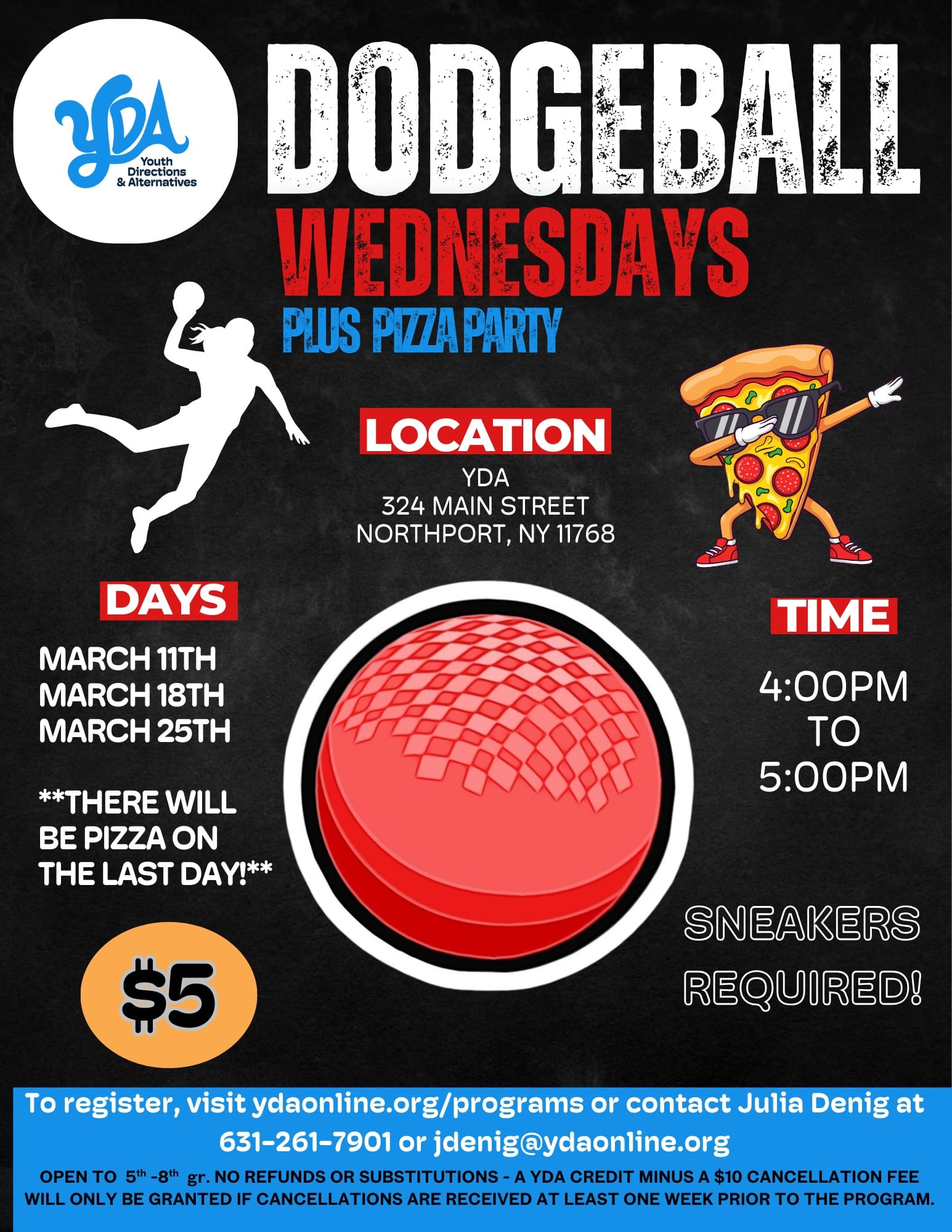 YDA - Dodgeball Wednesdays - 5th-8th Grade