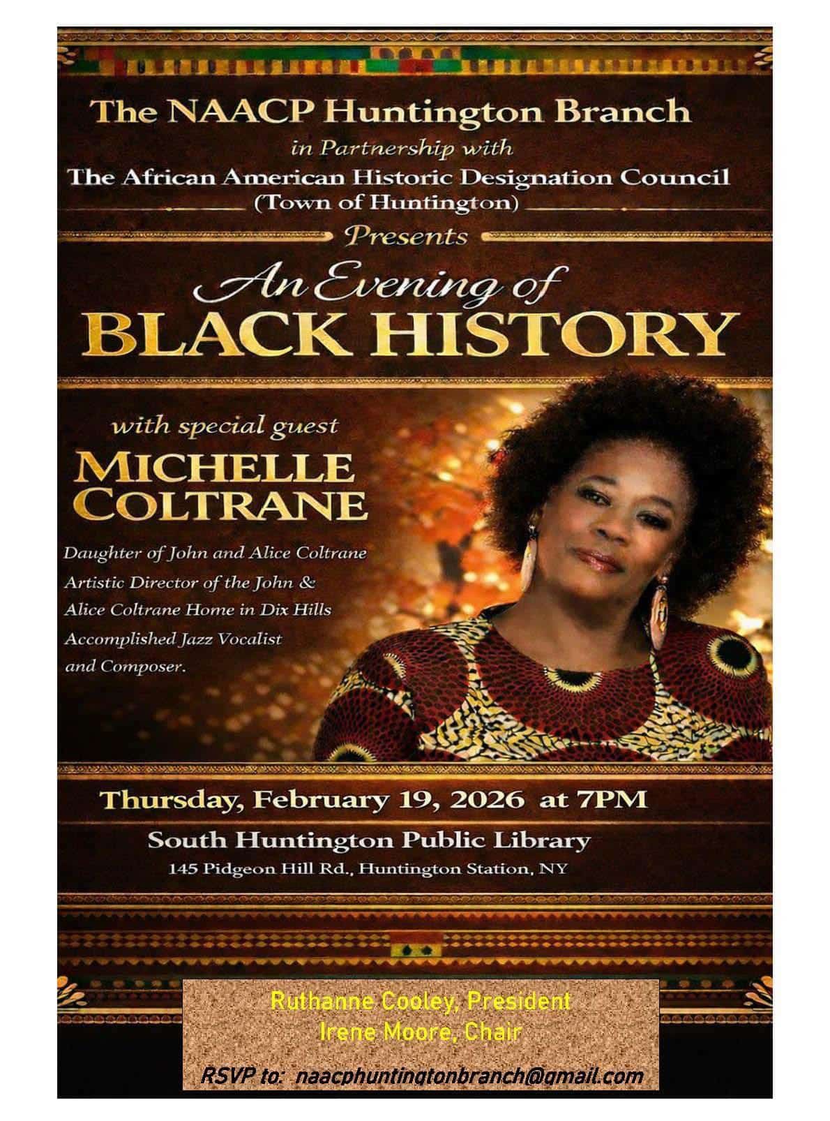 An Evening of Black History with Michelle Coltrane - Free