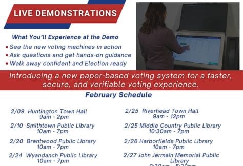 New Election Machines coming to Suffolk County Demonstration - Free