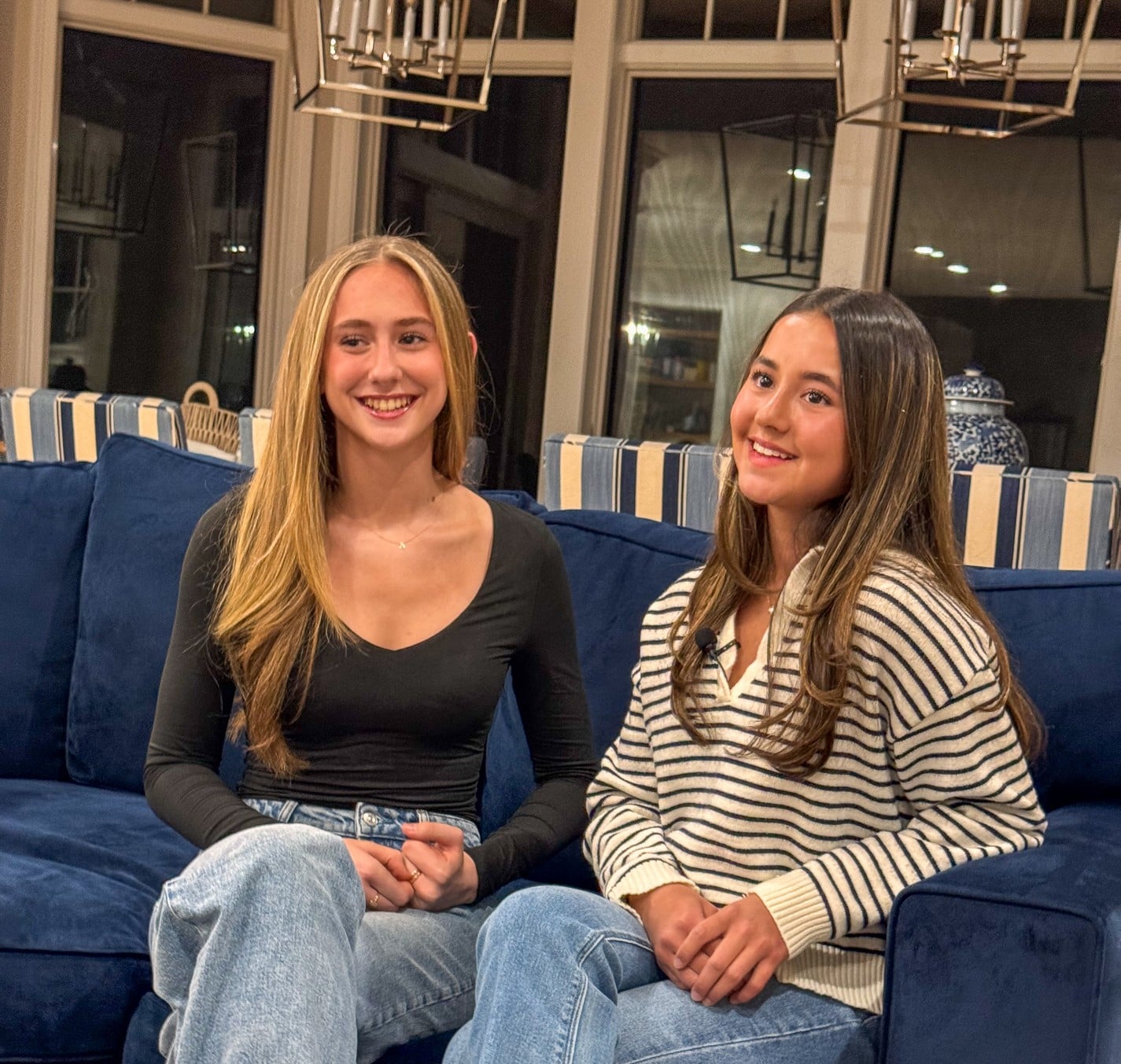 Students Ava Bencivenga and Violet Palacios being interviewed by Huntington Matters - Huntington High Students Lead $100K Fundraising Campaign to Help Blood Cancer Patients