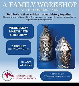 Huntington Historical Society Family Workshop - Kid Friendly - Free