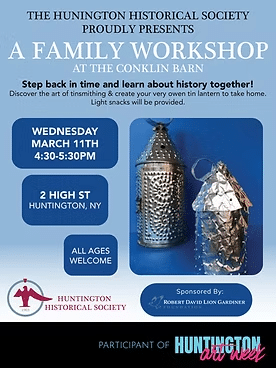 Huntington Historical Society Family Workshop - Kid Friendly - Free