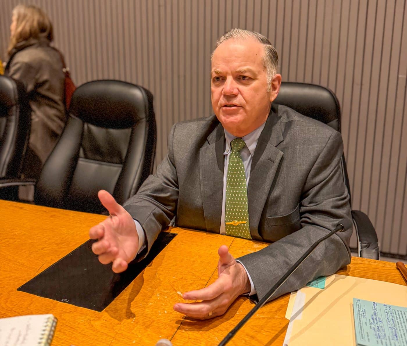 Supervisor Ed Smyth, Town of Huntington. Melville Crossing Public Hearing Draws Strong Reactions