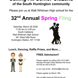 REGISTRATION DEADLINE: WWHS Senior Citizen Spring Fling - FREE