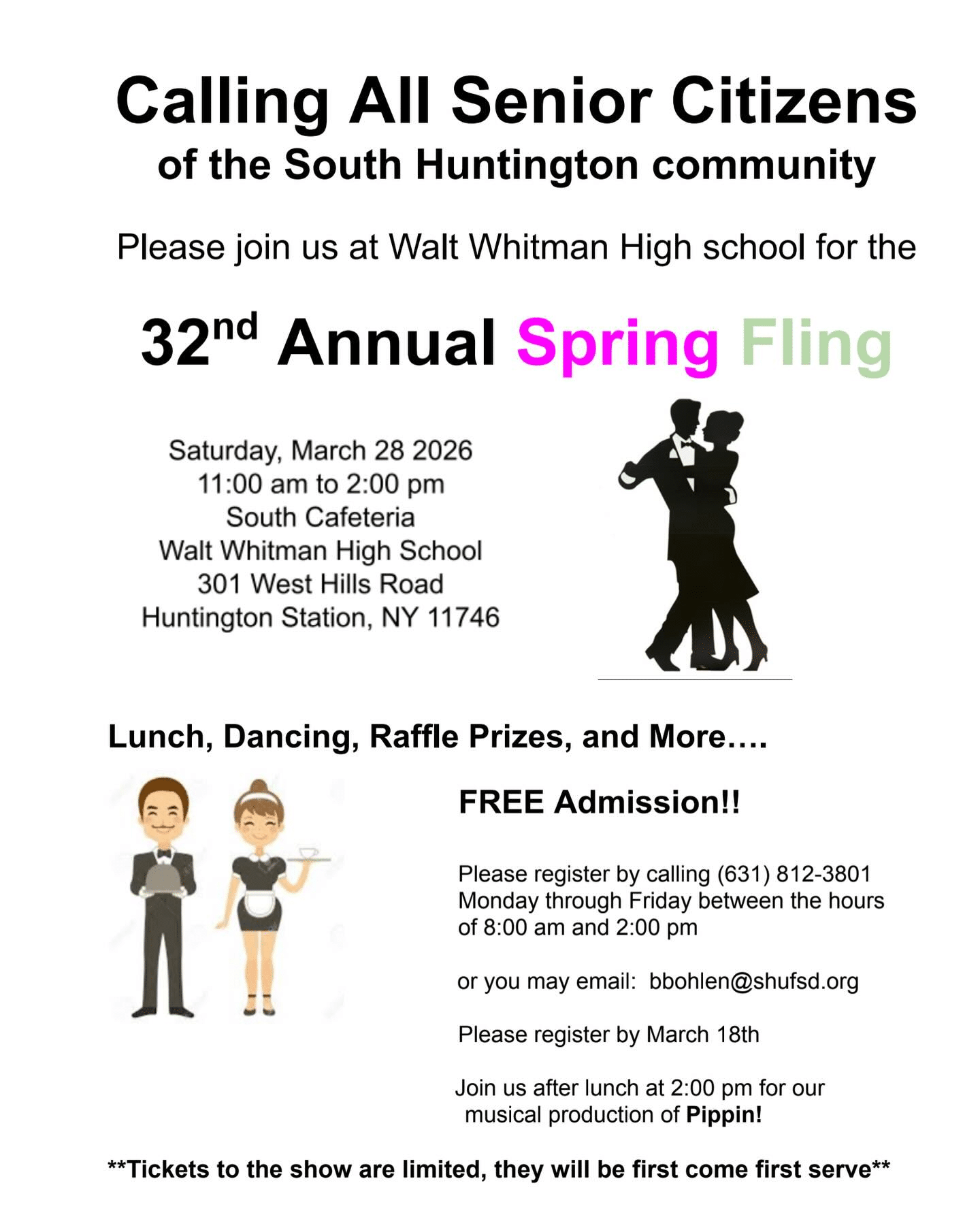 REGISTRATION DEADLINE: WWHS Senior Citizen Spring Fling - FREE