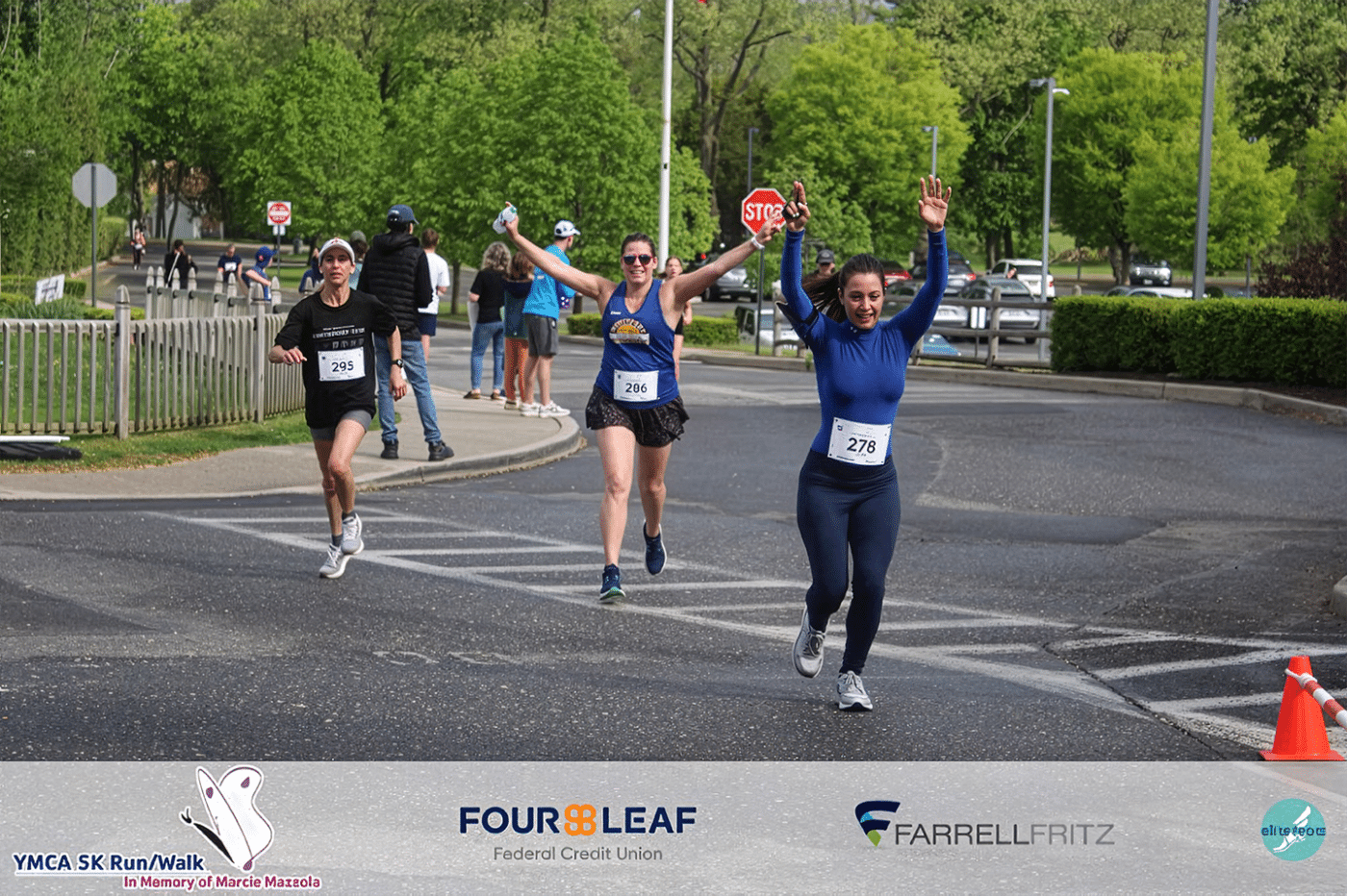 Runners celebrate the journey during the 2025 YMCA Run/Walk in Memory of Marcie Mazzola. New Route, New Traditions: YMCA Run/Walk in Memory of Marcie Mazzola Adds Kids Fun Run