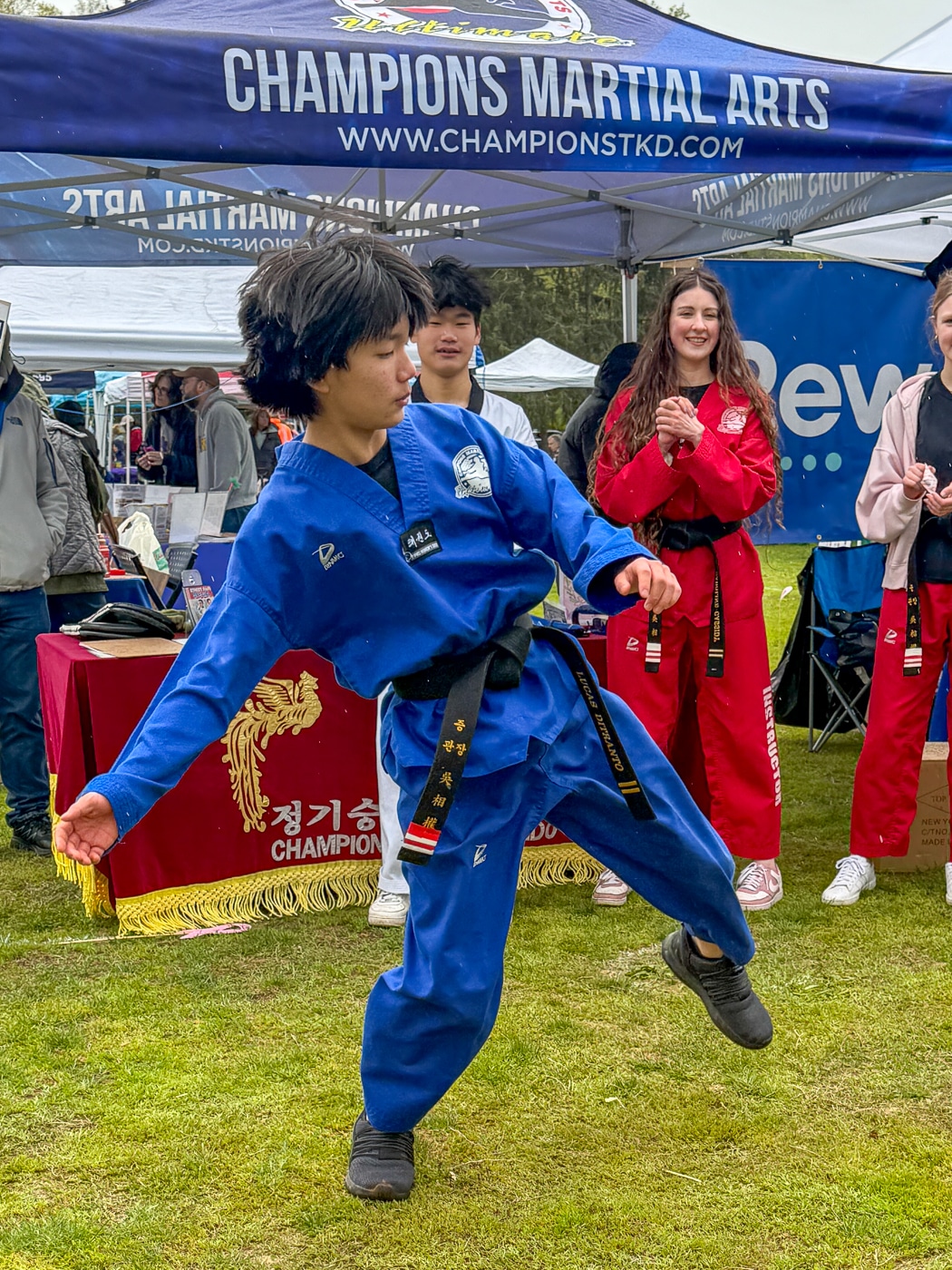 A Champions Martial Arts student demonstrates a complex combination. Huntington Family Earth Day Highlights Environmental Programs and Wildlife Education