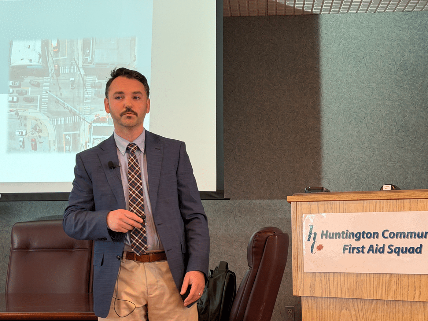 Project Engineer Tom Schaefer - D&B Engineers and Architects. Town of Huntington Shares Updates on Huntington Station DRI Streetscape Project at Community Meeting