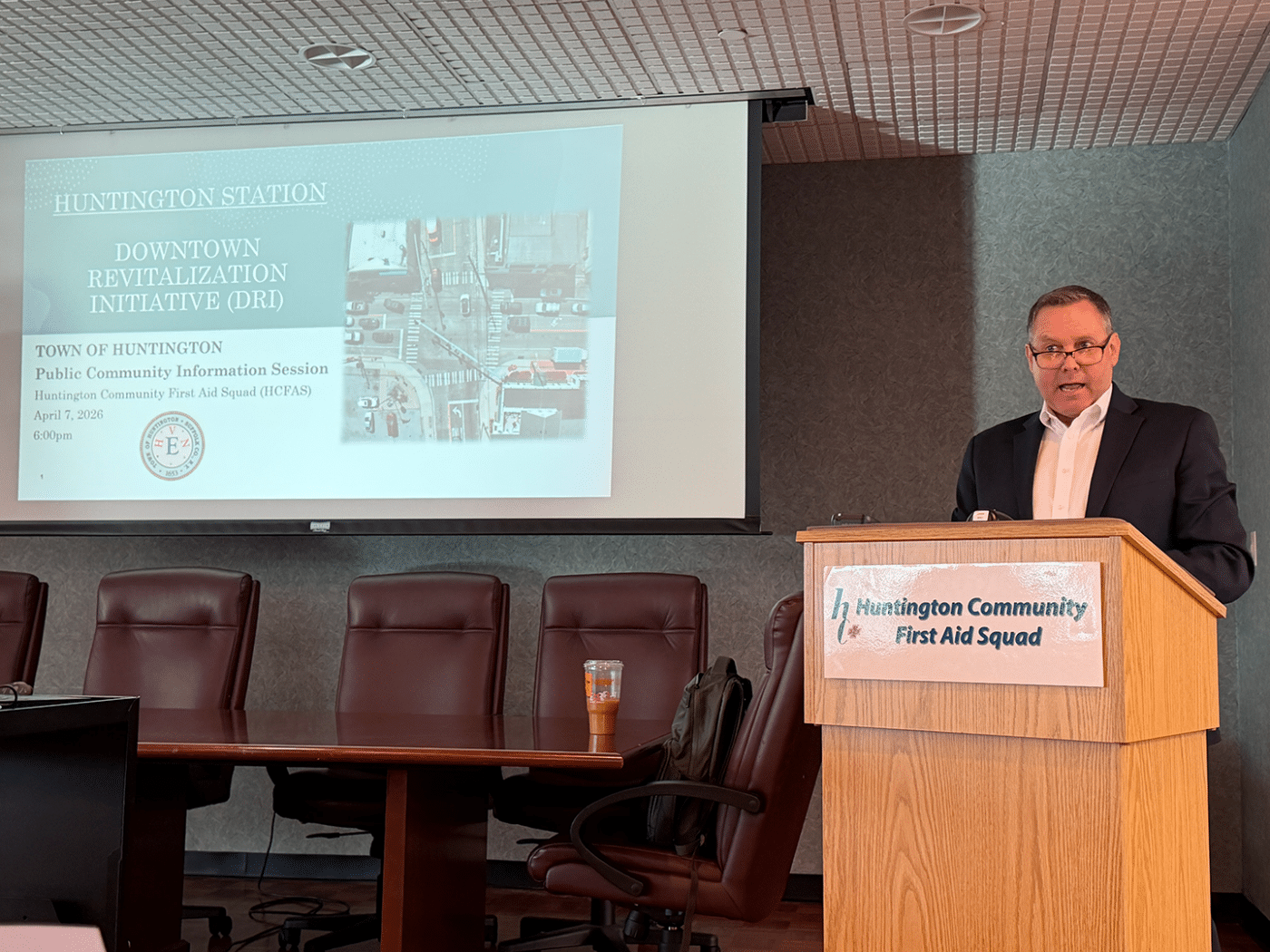 John McCarron, Deputy Supervisor. Town of Huntington Shares Updates on Huntington Station DRI Streetscape Project at Community Meeting