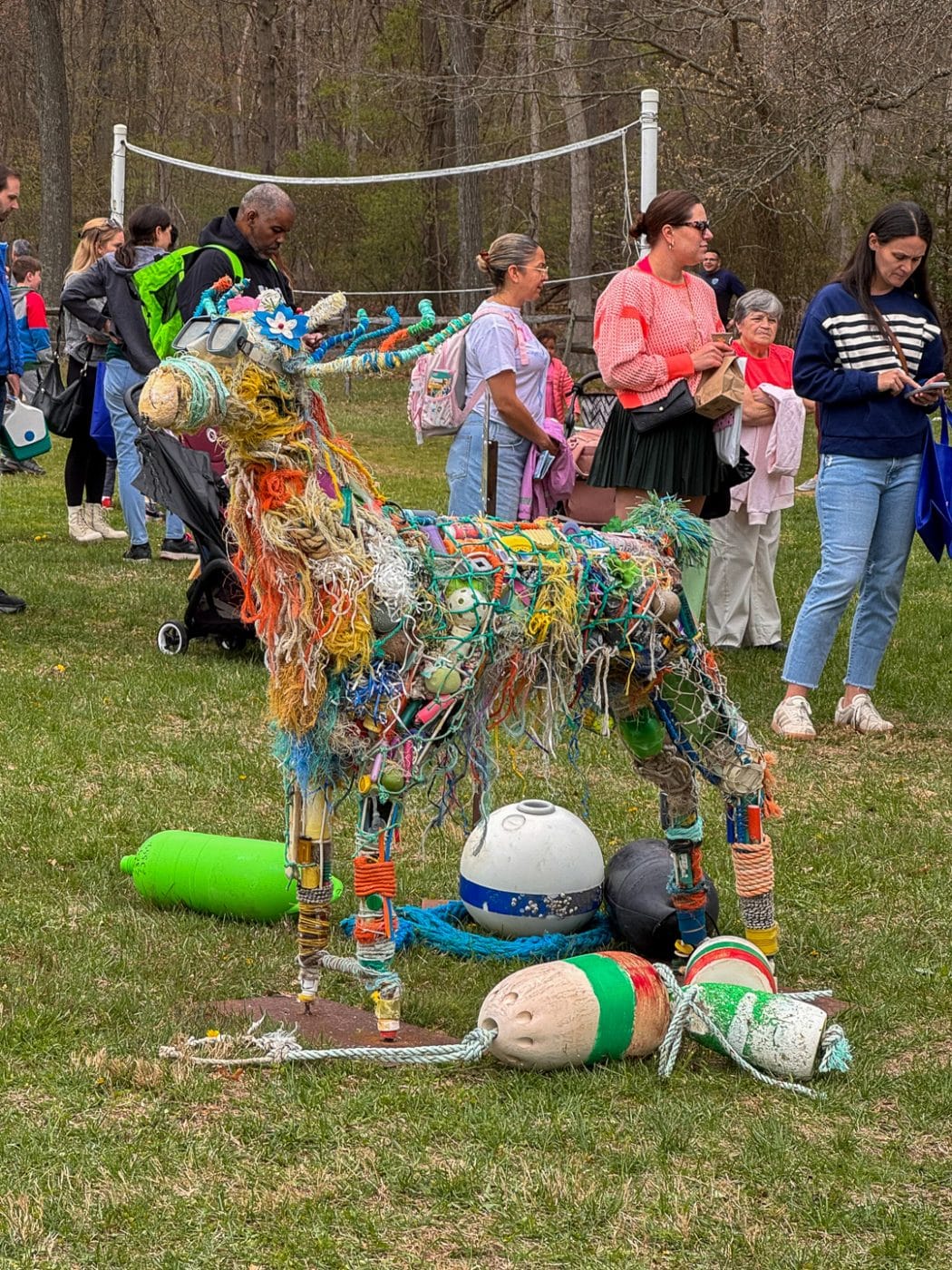 Lobster Buoy Boy - a striking sculpture made entirely from debris collected during beach cleanups. West Hills Earth Day Celebration Draws Crowds for a Day of Community, Learning and Fun