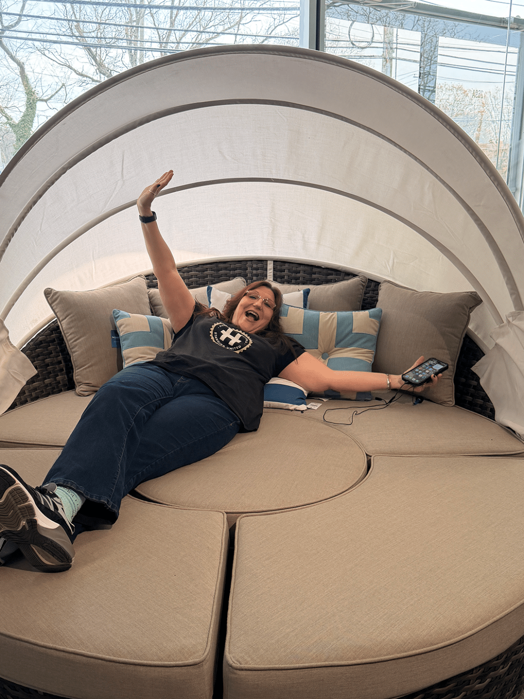 June Margolin, Huntington Matters, found her happy place! Fortunoff Backyard Store Opens in Huntington Station, Taking Over Former Sam Ash