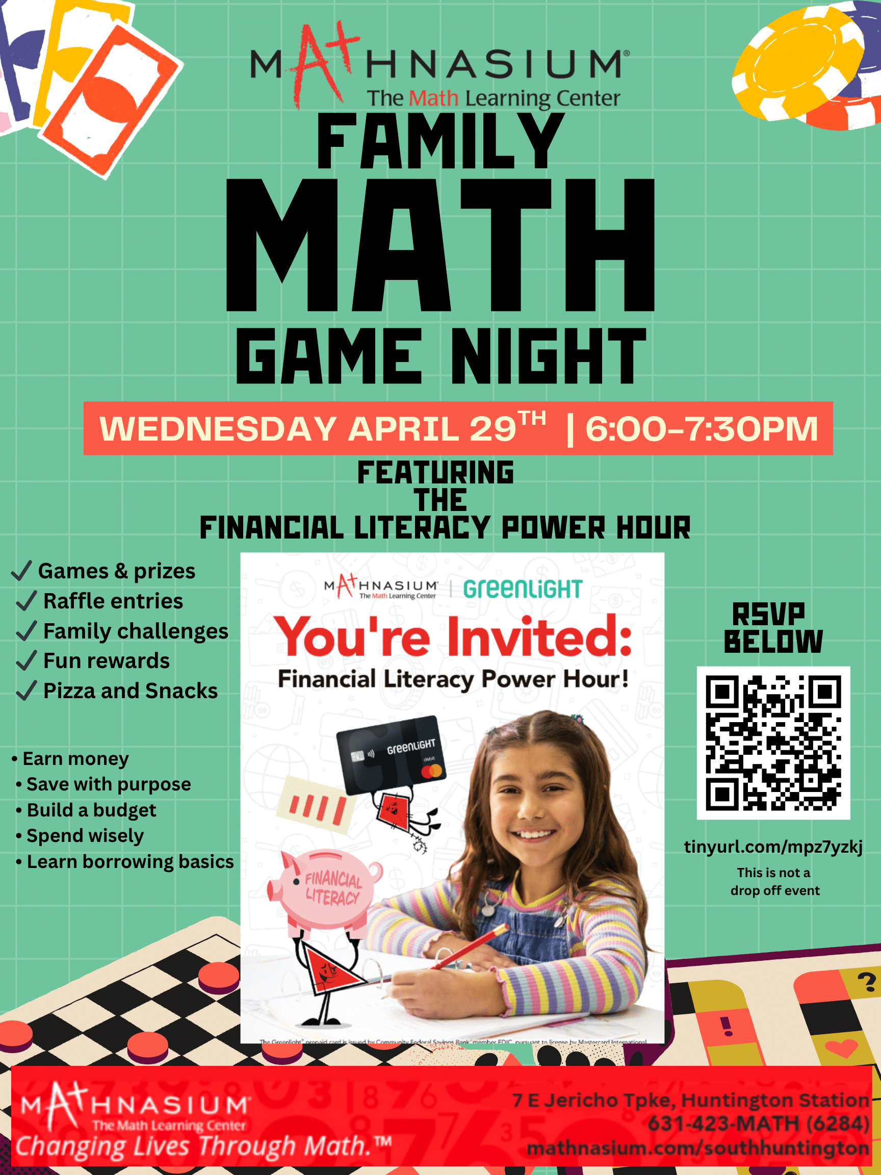 Mathnasium of South Huntington: FAMILY MATH GAME NIGHT and FINANCIAL LITERACY POWER HOUR - FREE