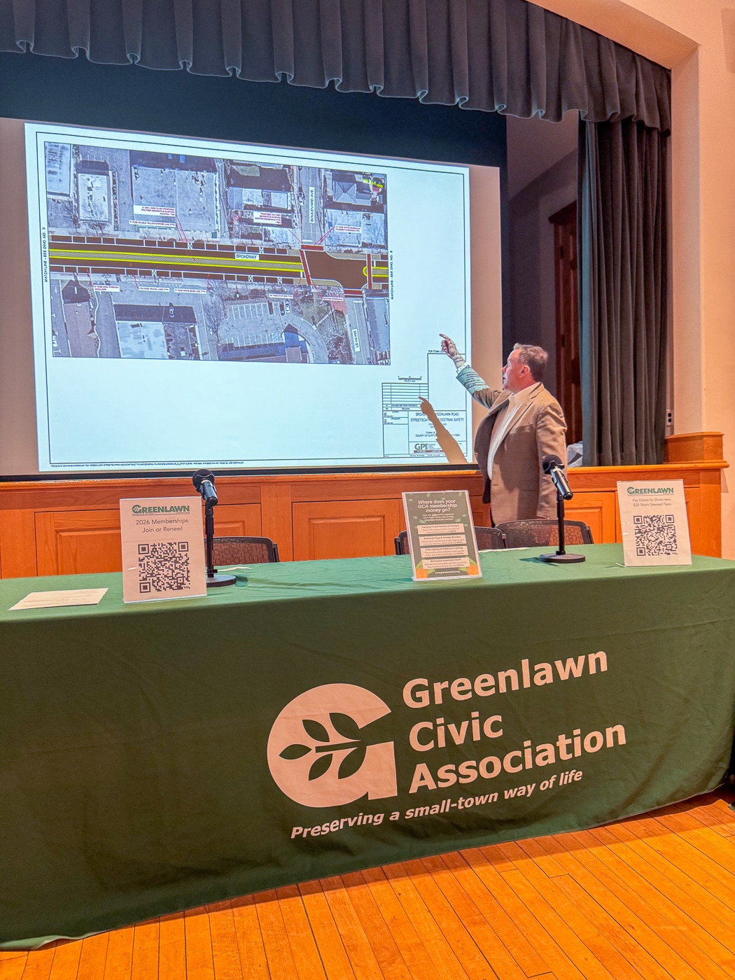 Deputy Supervisor John McCarron, Town of Huntington. Town, Greenlawn Civic Association Share Broadway Improvement Plans at Public Meeting