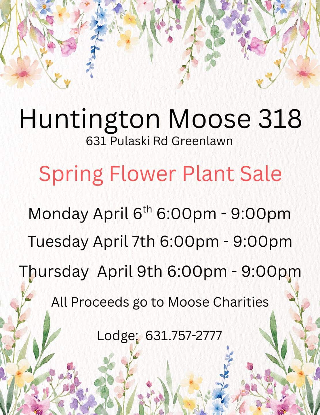 Huntington Moose Lodge 318 - Plant Sale