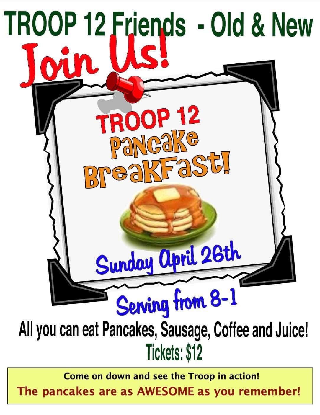 Troop 12 Pancake Breakfast - Fundraiser