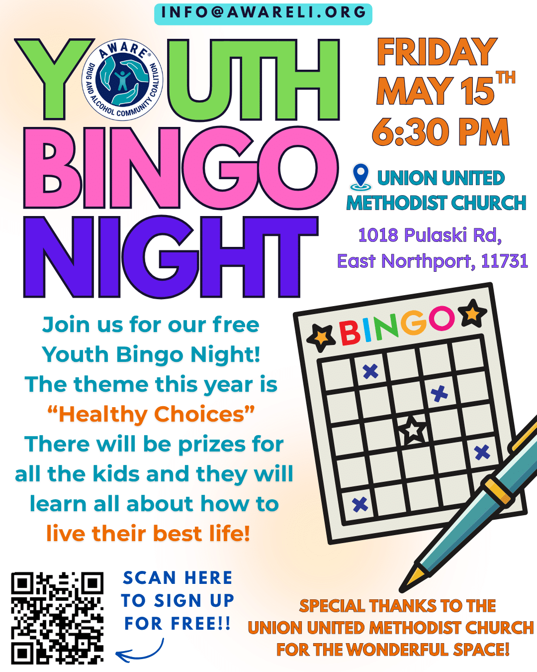 Youth Bingo Night - AWARE - Free