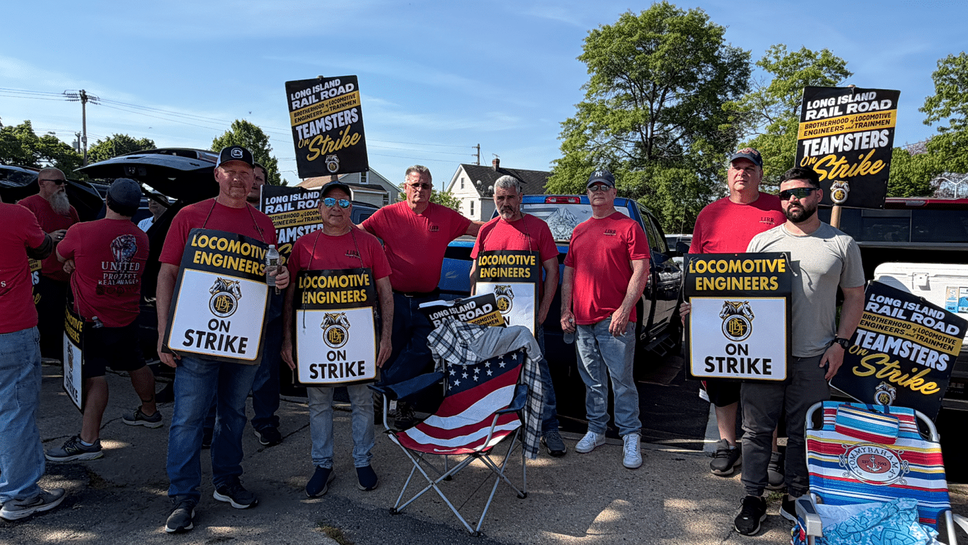 Huntington LIRR Station Picket Lines and Empty Platforms During MTA Strike