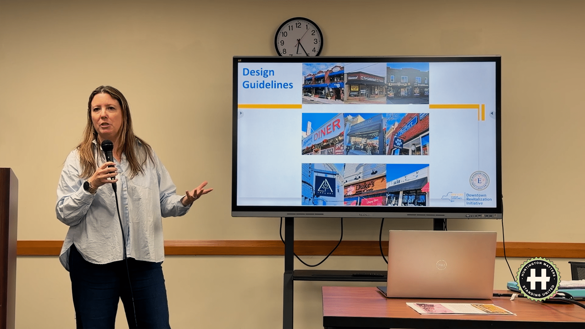 Elissa Kyle, Vision Long Island shows examples of signage improvements. Huntington Station DRI Grant Program for Facade and Commercial Improvements