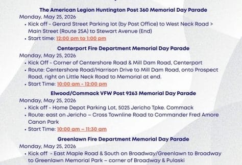 Memorial Day Parades in the Town of Huntington 2026