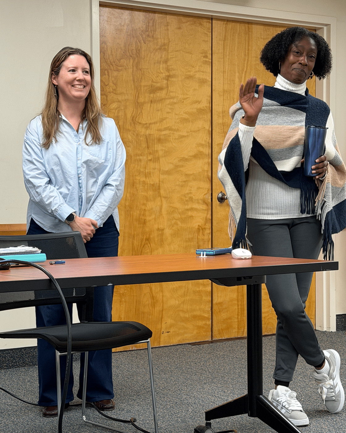 Presenters Elissa Kyle and Tawaun Whitty, Vision Long Island. Huntington Station DRI Grant Program for Facade and Commercial Improvements