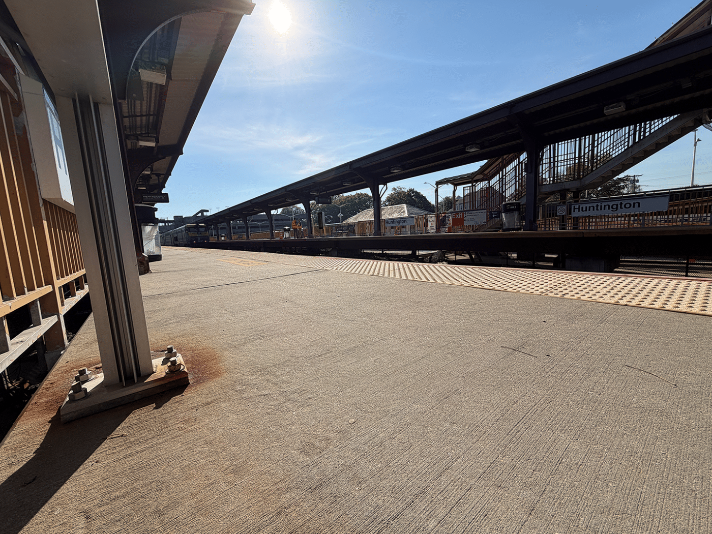 Huntington LIRR Station Picket Lines and Empty Platforms During MTA Strike