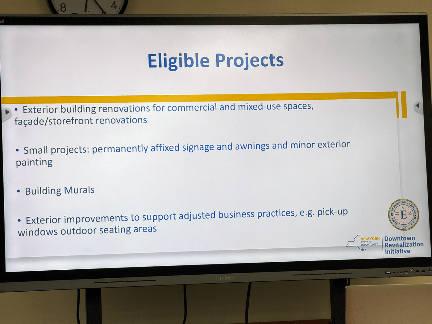 Eligible Projects. Huntington Station DRI Grant Program for Facade and Commercial Improvements