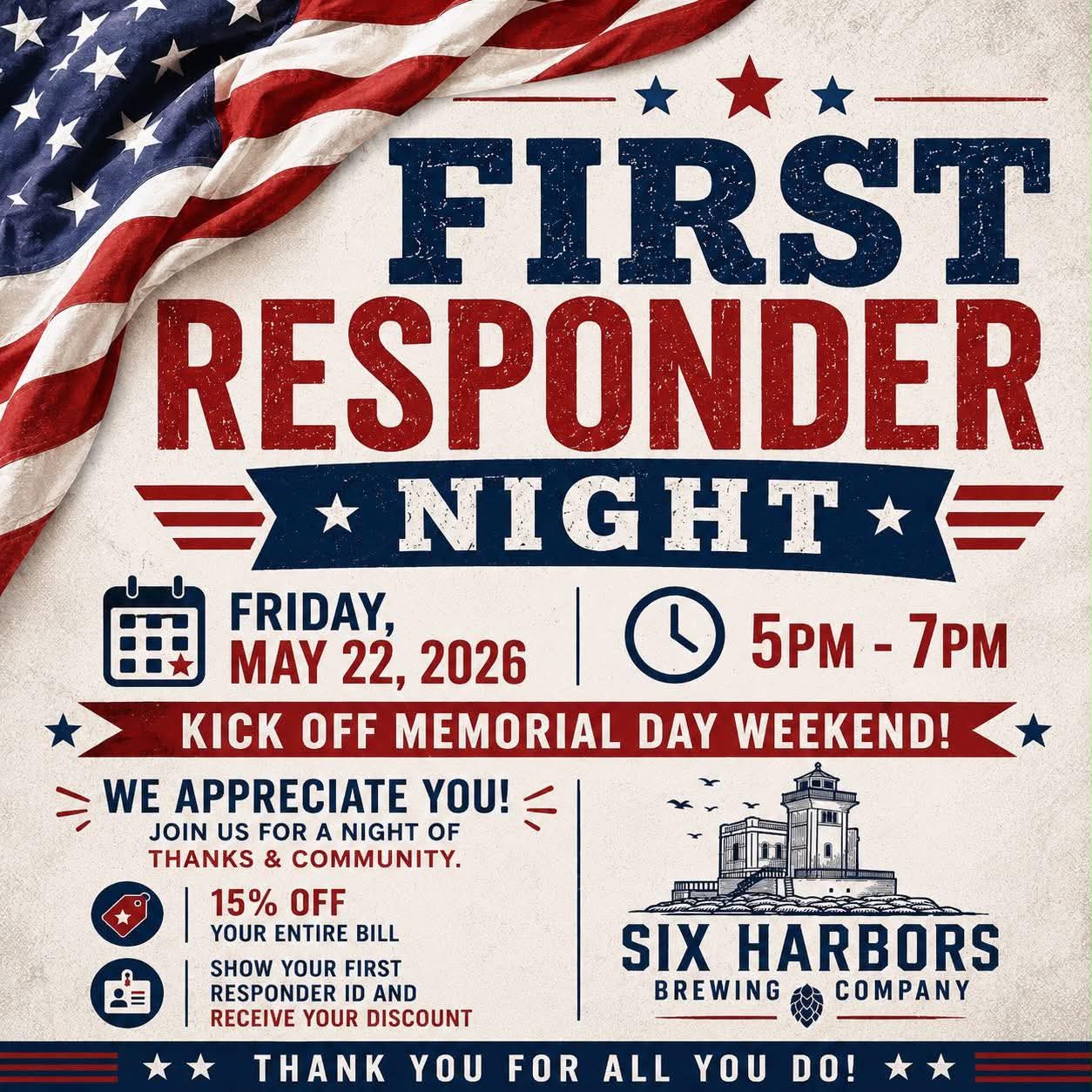First Responder Night - Six Harbors Brewing Co
