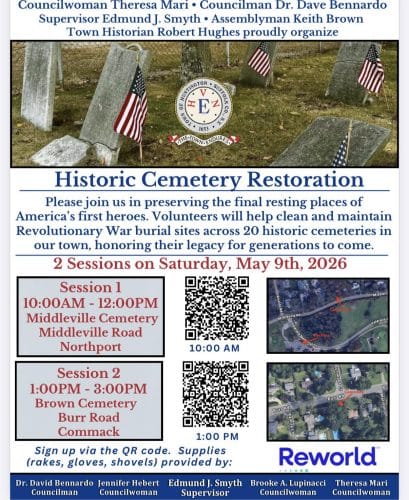 Town of Huntington Historic Cemetery Restoration - May 9 - Free