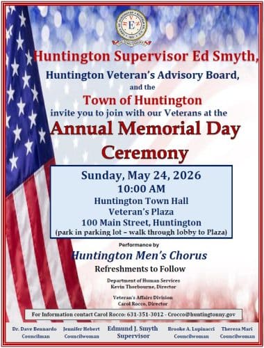 Town of Huntington Memorial Day Service - Free