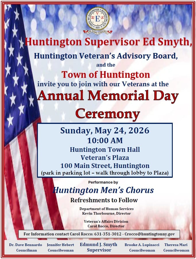 Town of Huntington Memorial Day Service - Free