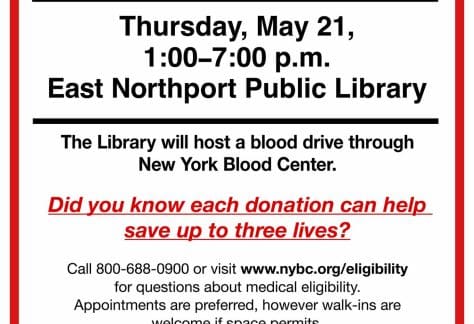East Northport Public Library Blood Drive - Free