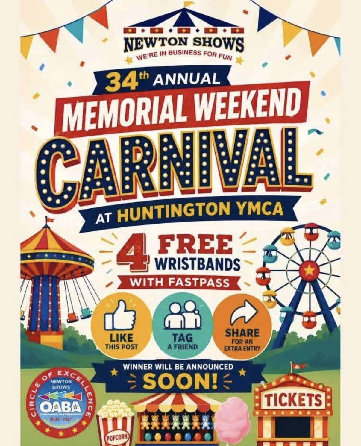 Newton Shows 34th Annual Memorial Weekend Carnival at Huntington YMCA