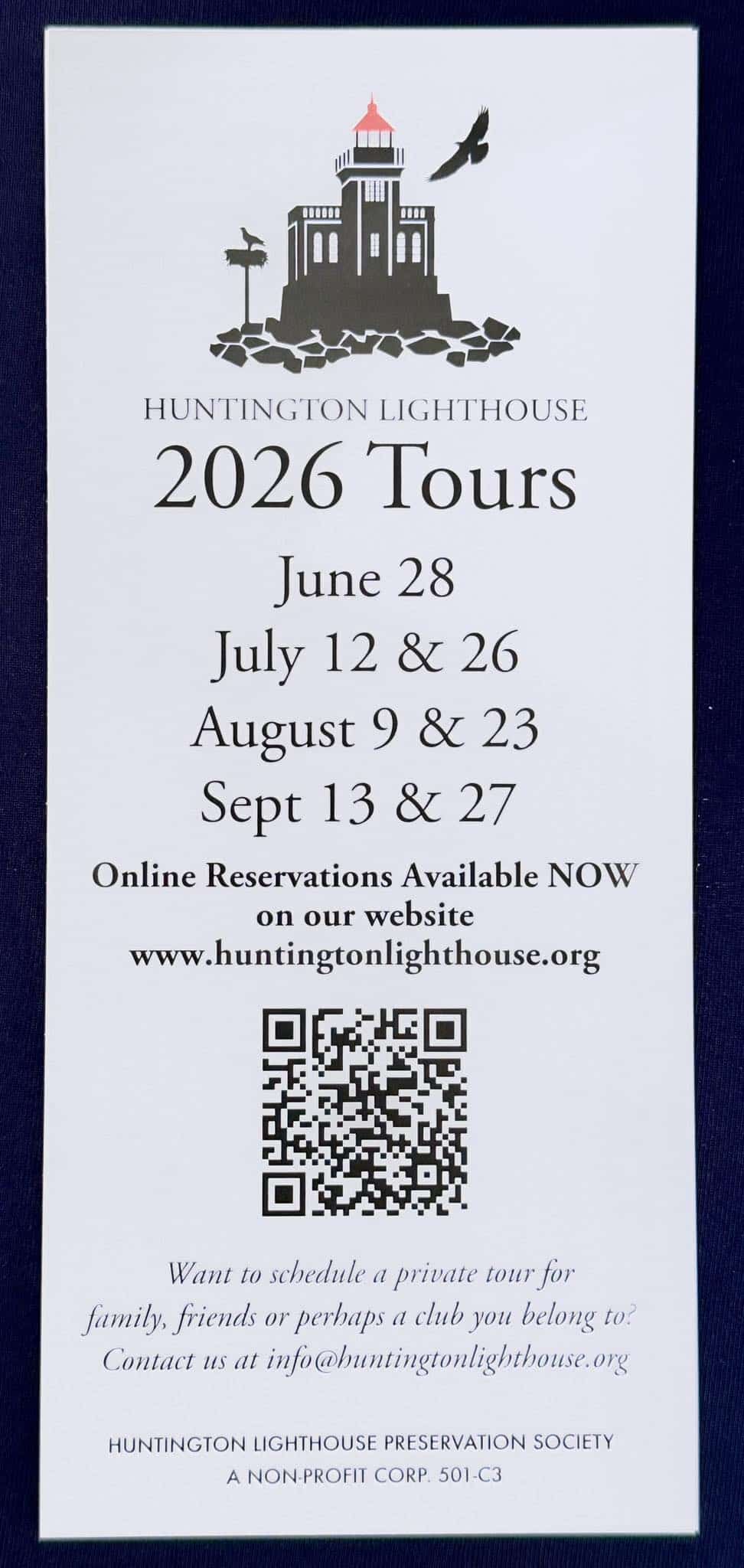 2026 Huntington Lighthouse Tours