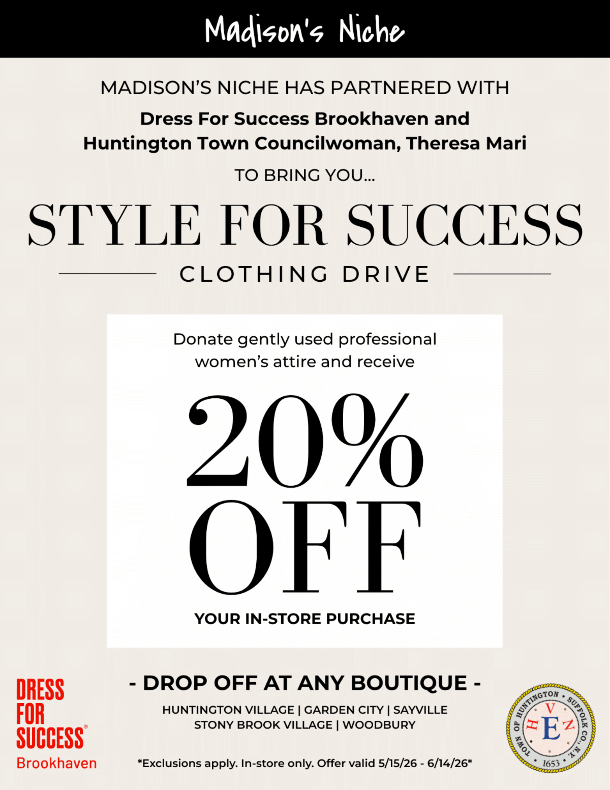 Style for Success Clothing Drive - Madison's Niche