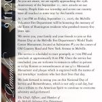 25th Anniversary September 11 Memorial Service - Free