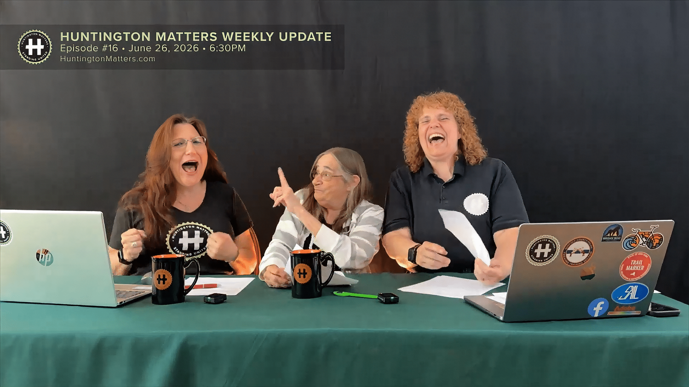 June Margolin, Diane Schaber and Dana Richter. Huntington Matters Weekly Update Ep. 16 | Regents Exam Controversy, Check Washing Scam, John’s Crazy Socks