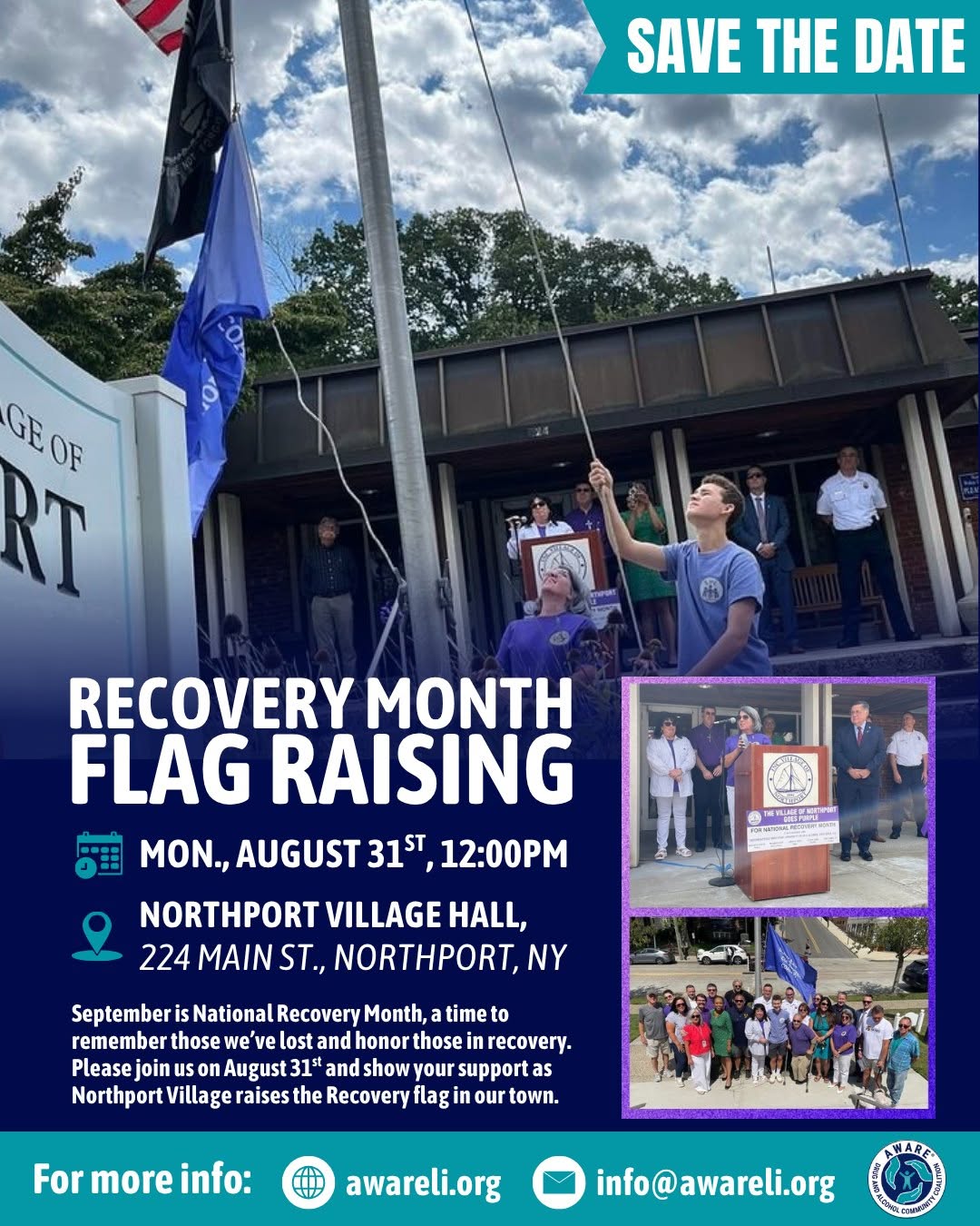 Northport Recovery Month Flag Raising - Free