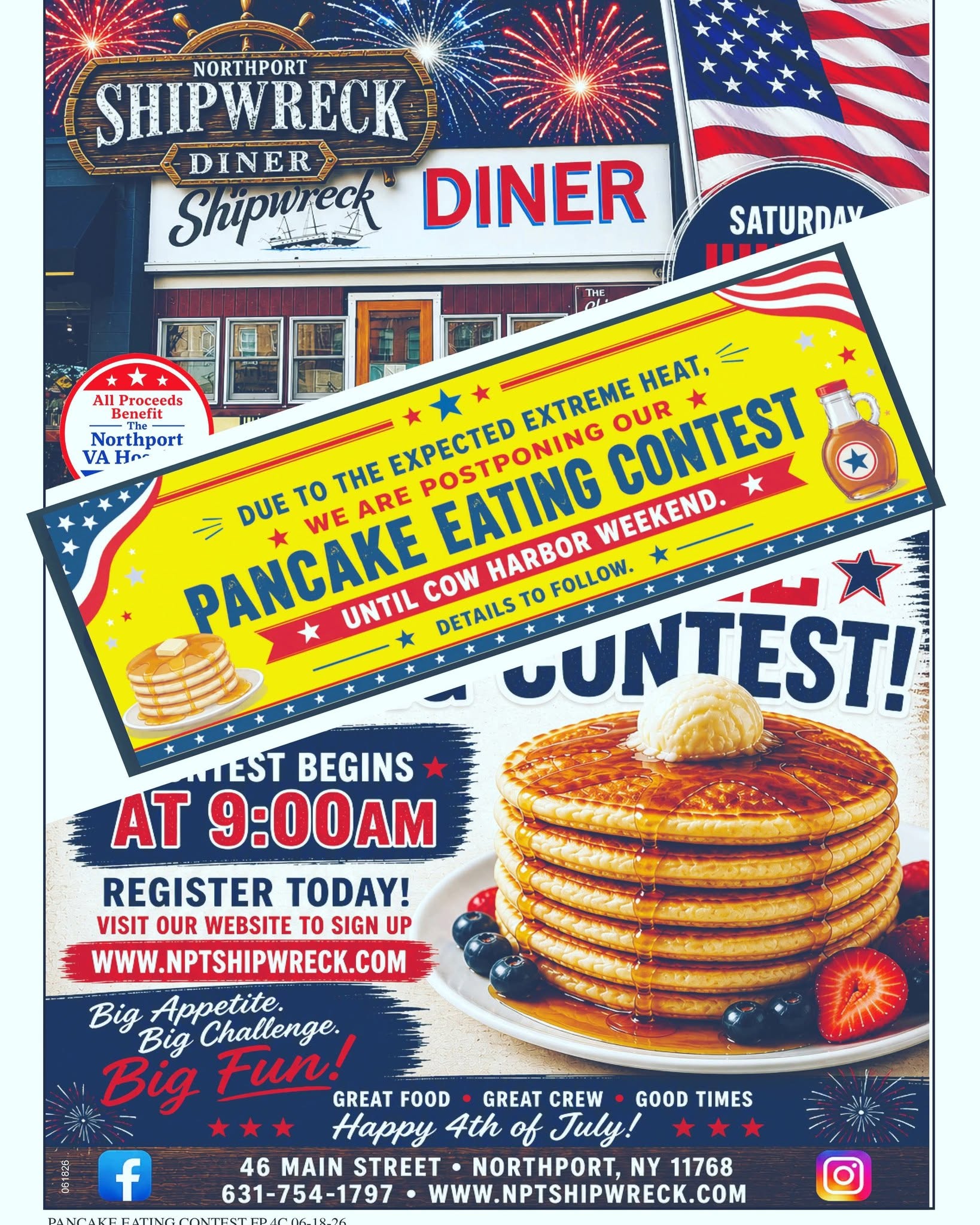POSTPONED: Northport's Shipwreck Diner Pancake Eating Contest - Ages 6+