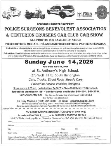 Police Surgeons Benevolent Association & Centurion Cruisers Car Club Car Show