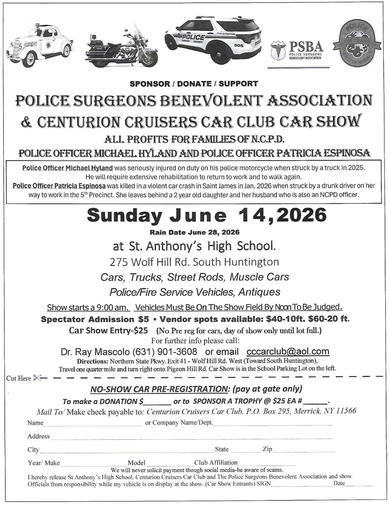 Police Surgeons Benevolent Association & Centurion Cruisers Car Club Car Show