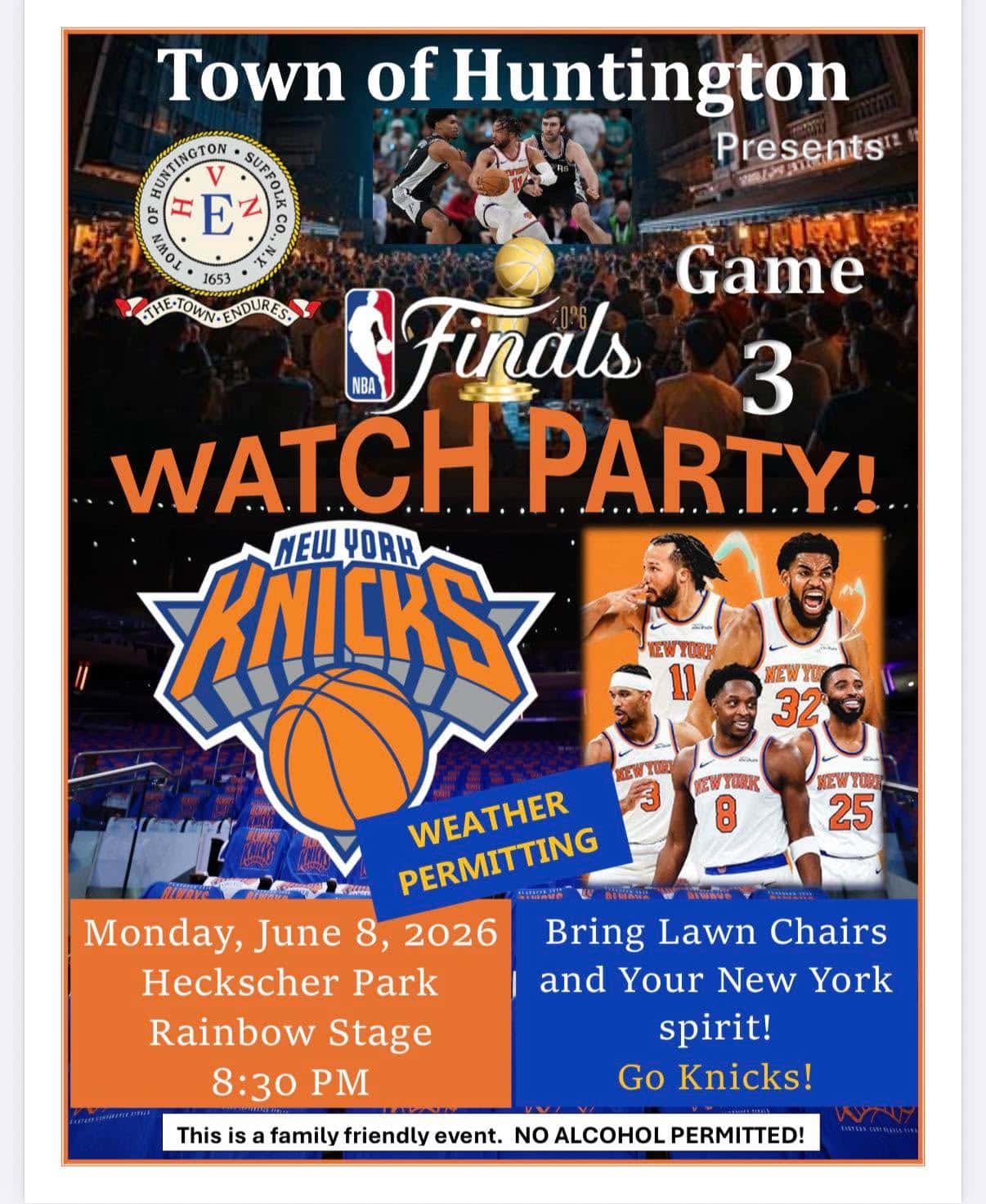 💙🧡🤍 Knicks Family Friendly Watch Party - Free 💙🧡🤍