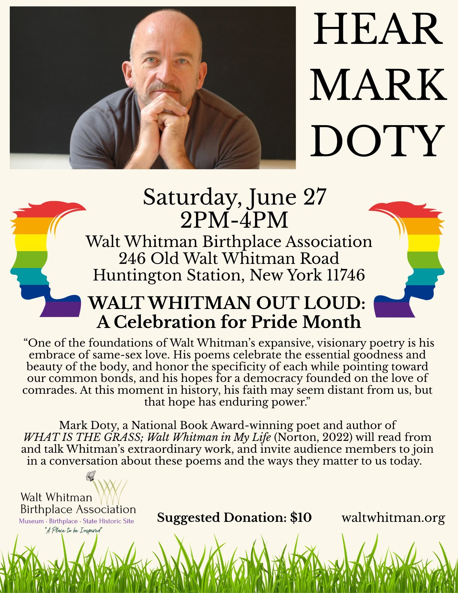 Pride Month: Walt Whitman Out Loud with Mark Doty